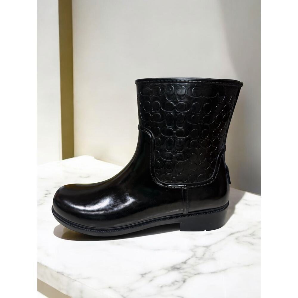 Coach FG1877 Classic Signature Embossed Rain Boot Size 10B